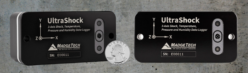 UltraShock: 3-axis shock pressure, temperature and humidity recorder